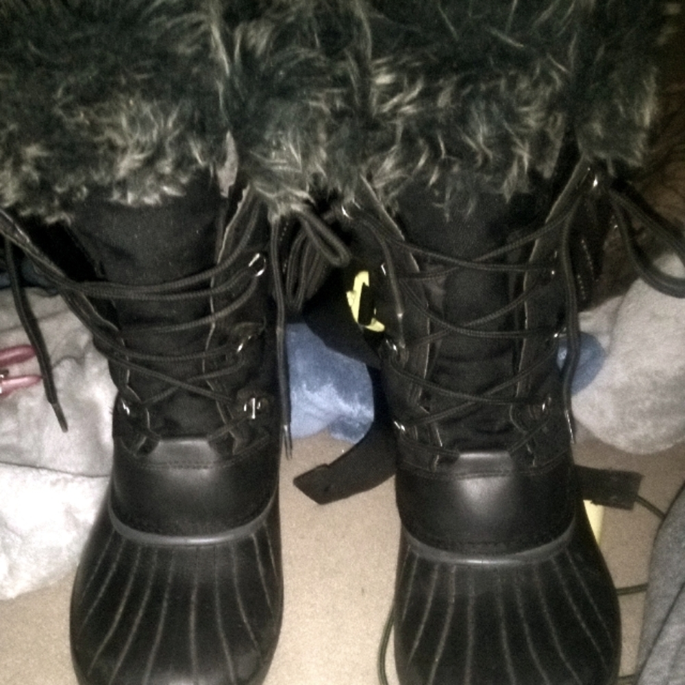 ALEADER Women's Warm Faux Fur Lined Mid Calf Winter Snow Boots size 9